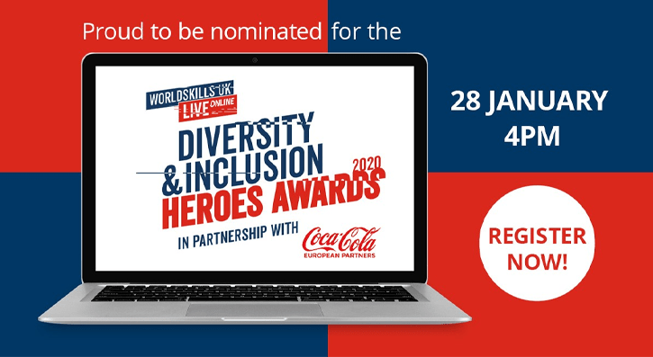 Support SERC Nominees for the WorldSkills UK Diversity and Inclusion Heroes Awards Ceremony by tuning in Thursday 28 January, 4:00om to 5:00pm. 